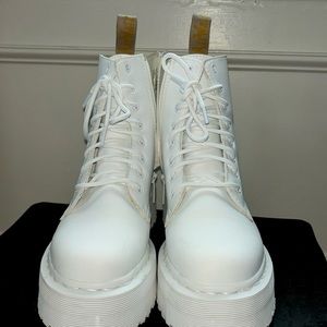 Dr. Martens White Vegan Jadon II Boot Kemble Mono Platforms.